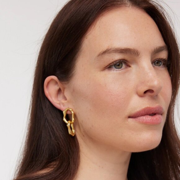 [NWT] Madewell Link Hoop Statement Earrings - Picture 2 of 4